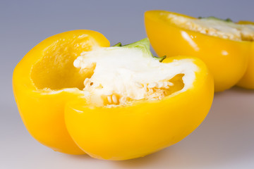 Fototapeta na wymiar Sliced Yellow Bell Pepper
