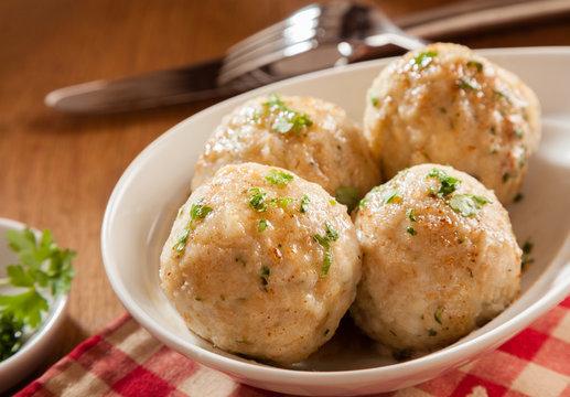 Tasty dumplings close up in a bowl
