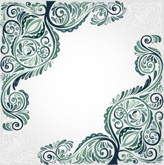 abstract green glossy flower on white background