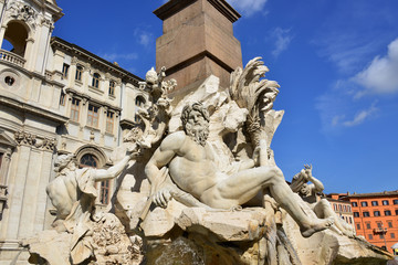 Bernini's famous Fountain of Four Rivers in Rome