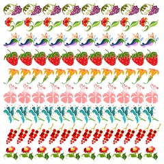 abstract pattern element of fruits and flowers