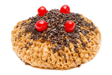 Chocolate cake close up