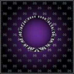 violet luxuey beckground with silver wreath