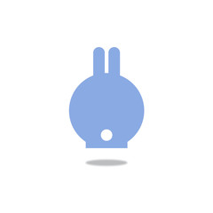 Hase von hinten auf Weiss