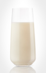 Glass of milk isolated on white background