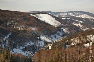 Panoramic view of Szczyrk. Poland