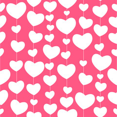 Fototapeta na wymiar Heart Love Seamless Pattern Background Vector Illustration
