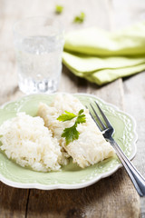 Cod fish with rice
