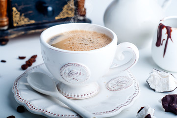 Breakfast with coffee 