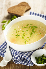 Chicken broth with herbs