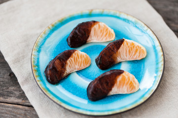 Mandarin with chocolate