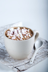cup of hot cocoa with marshmallow 