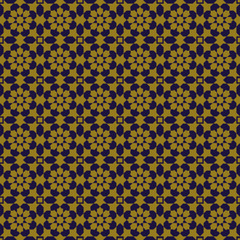 Elegant antique background image of star flower square cross pattern.
