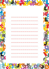 Decorative frame with letters