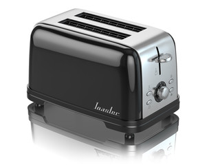 Fototapeta premium Toaster. Kitchen appliance, equipment isolated on white.