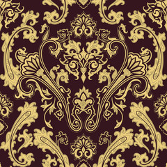 Vector pattern inspired by  paisley. Damask seamless pattern, for wrapping, fabric, wallpaper