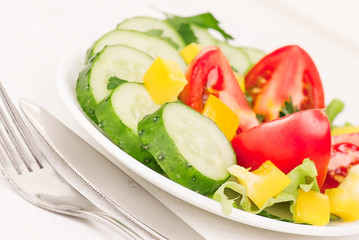 vegetable salad on plate