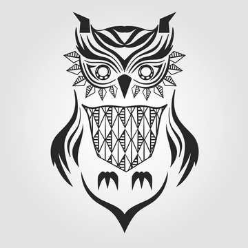 silhouette owl. graphic design. vector illustration.
