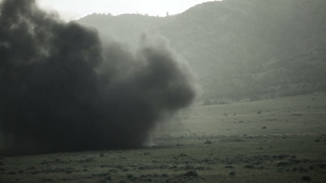 C4 explosion at blasting area.