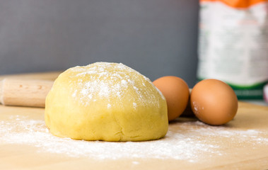 Short pastry dough close up