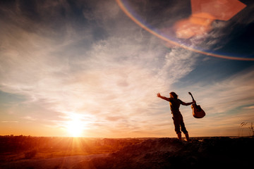 Musician on the mountain