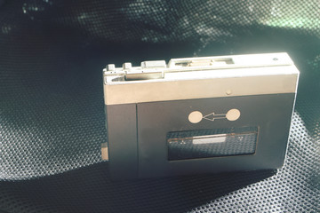 vintage walkman in a white background
