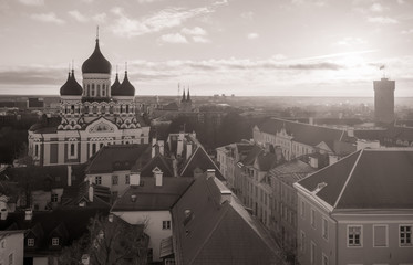 Tallin old city aerial view