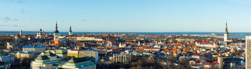 Naklejka na ściany i meble Tallinn, Estonia old city landscape