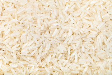 long grains of uncooked white jasmine rice
