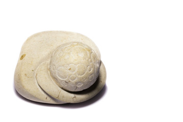 The moon in it's gravitational field of dark matter carved in stone
