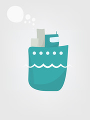 Cartoon steamship