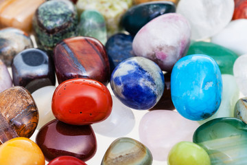 many various gemstones close up