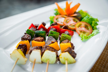 Meat on skewer