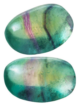 two green Fluorite (fluorspar) gemstones