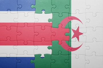 puzzle with the national flag of algeria and costa rica