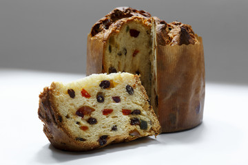 Panettone on a white background