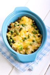 Cauliflower and peas gratin