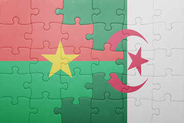 puzzle with the national flag of algeria and burkina faso