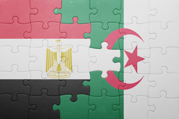 puzzle with the national flag of algeria and egypt