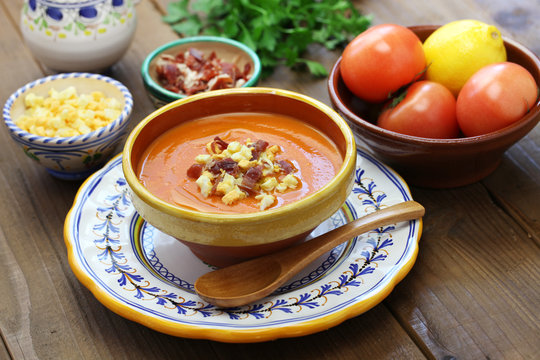 salmorejo, chilled tomato soup, spanish food