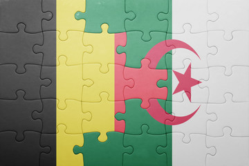 puzzle with the national flag of algeria and belgium