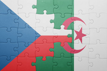 puzzle with the national flag of algeria and czech republic