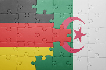 puzzle with the national flag of algeria and germany