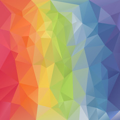vector polygon background with irregular tessellation pattern - triangular geometric design in full color - pastel rainbow spectrum
