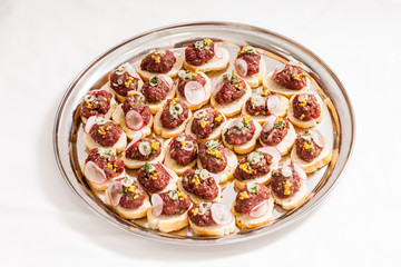 canape with meat