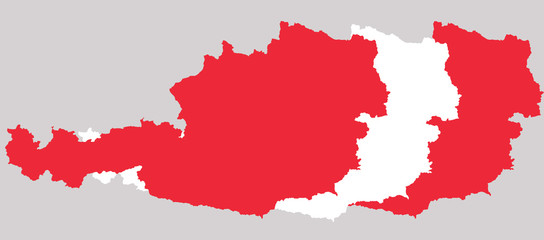 &Ouml;sterreich,  Landkarte, 3fach mit Landesfarben