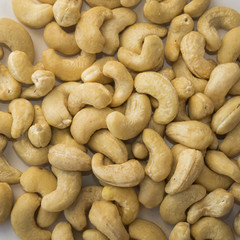 Roasted cashew nuts, top view