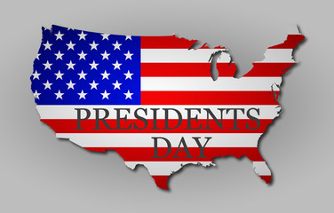 map of America in the form of the flag