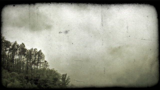 Timelapse Fog 1. Vintage stylized video clip.