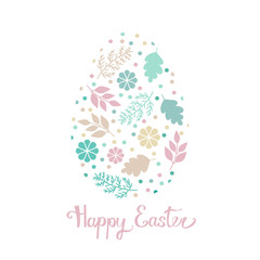 Greeting card Easter egg with pattern